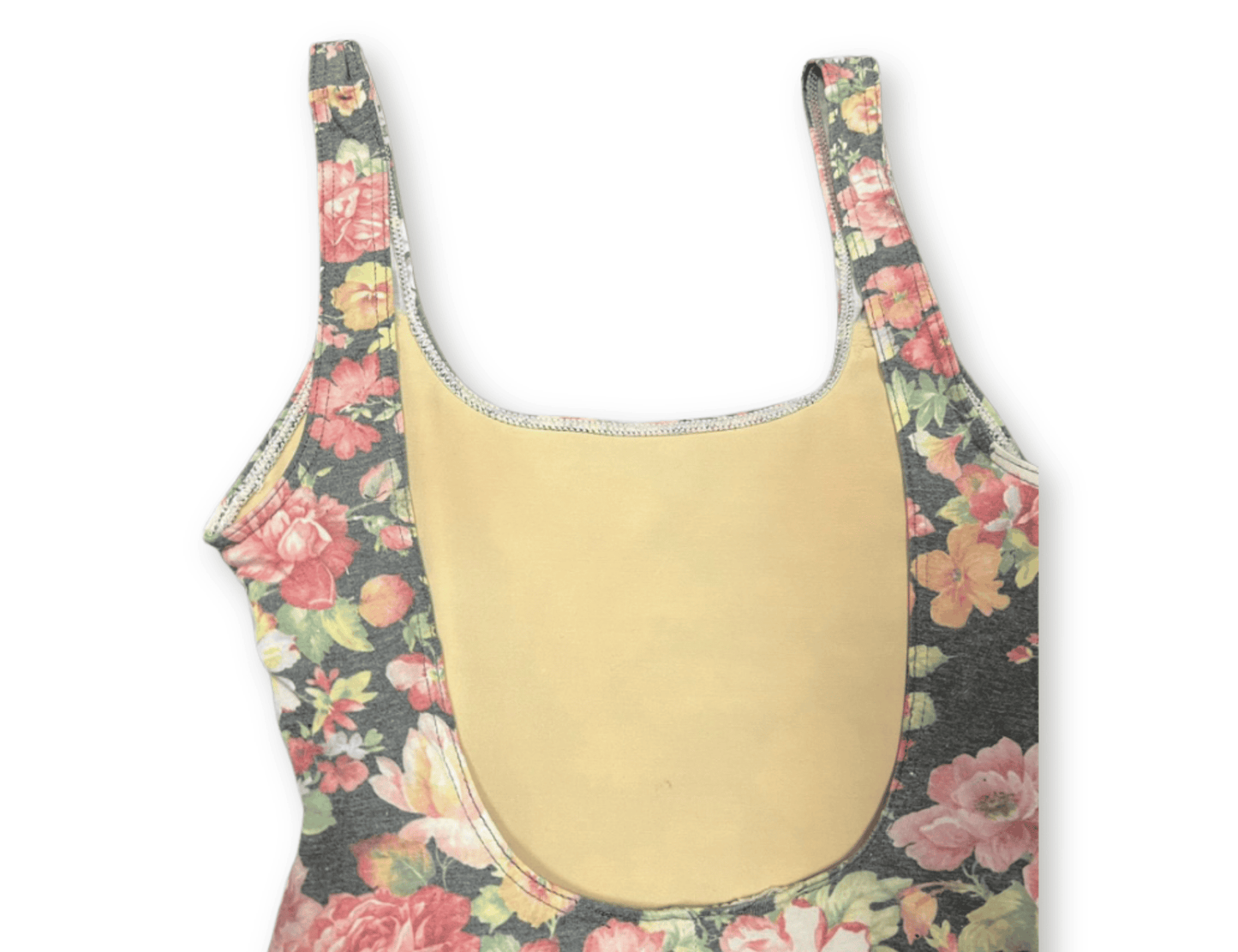 Floral Stretch 1980s Bodysuit