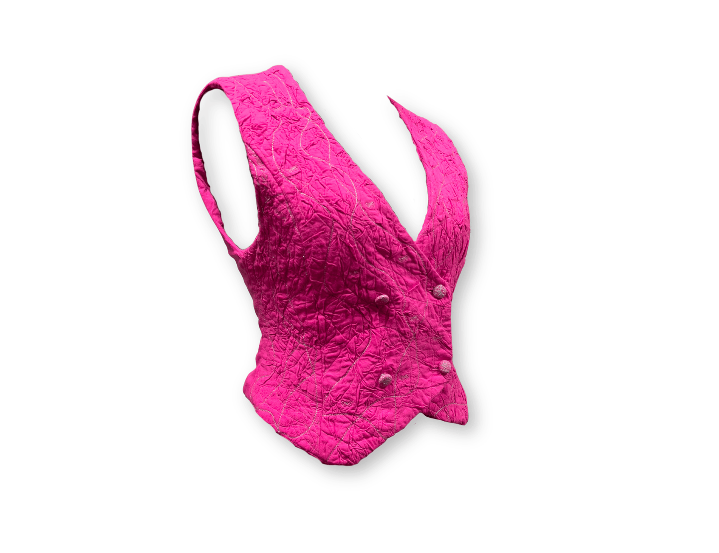 Bright Pink Textured Waistcoat