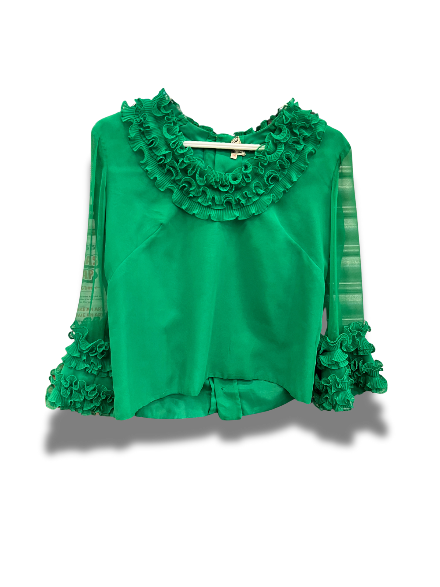 Bold Green Ruffle Shirt