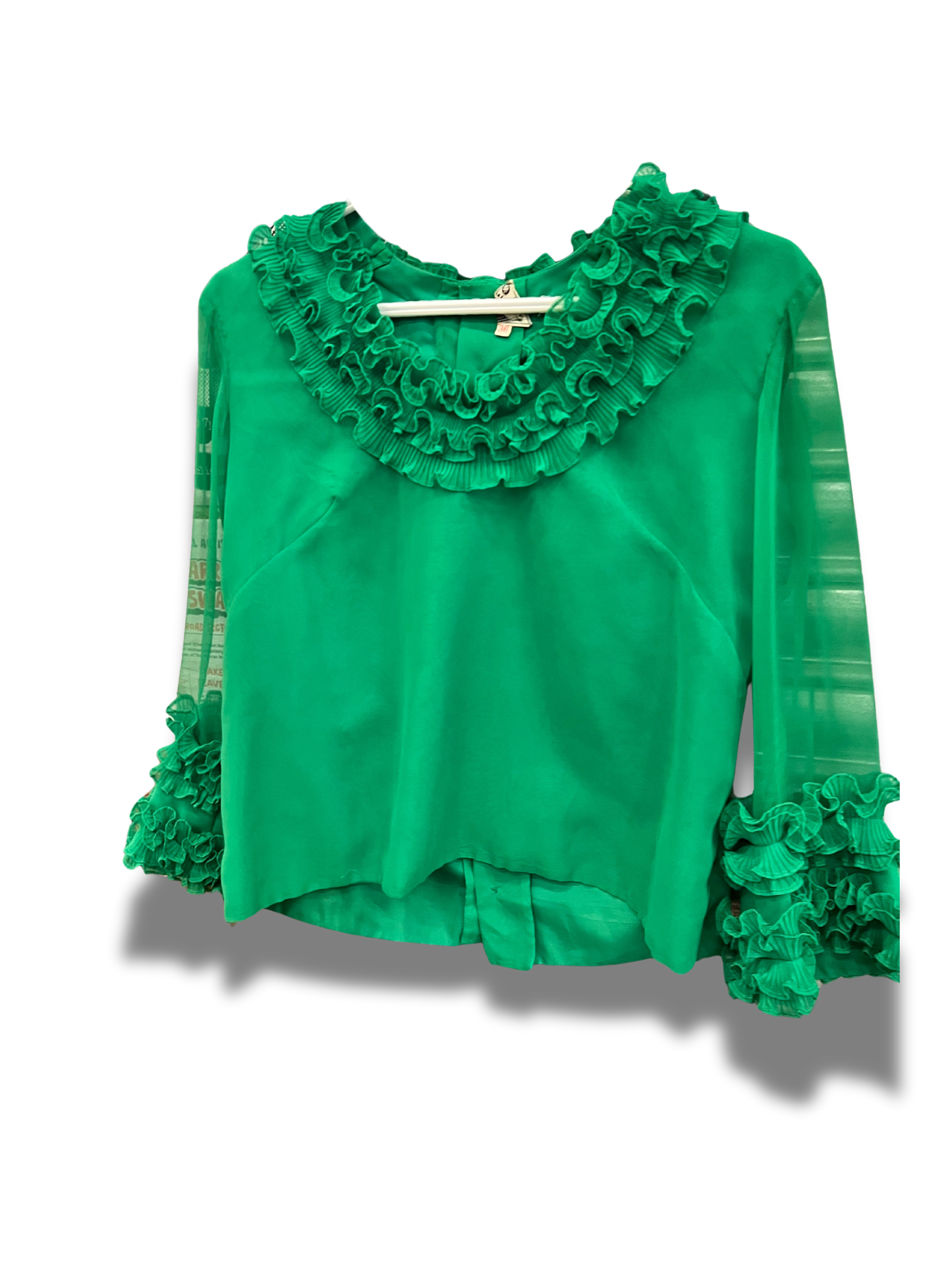 Bold Green Ruffle Shirt