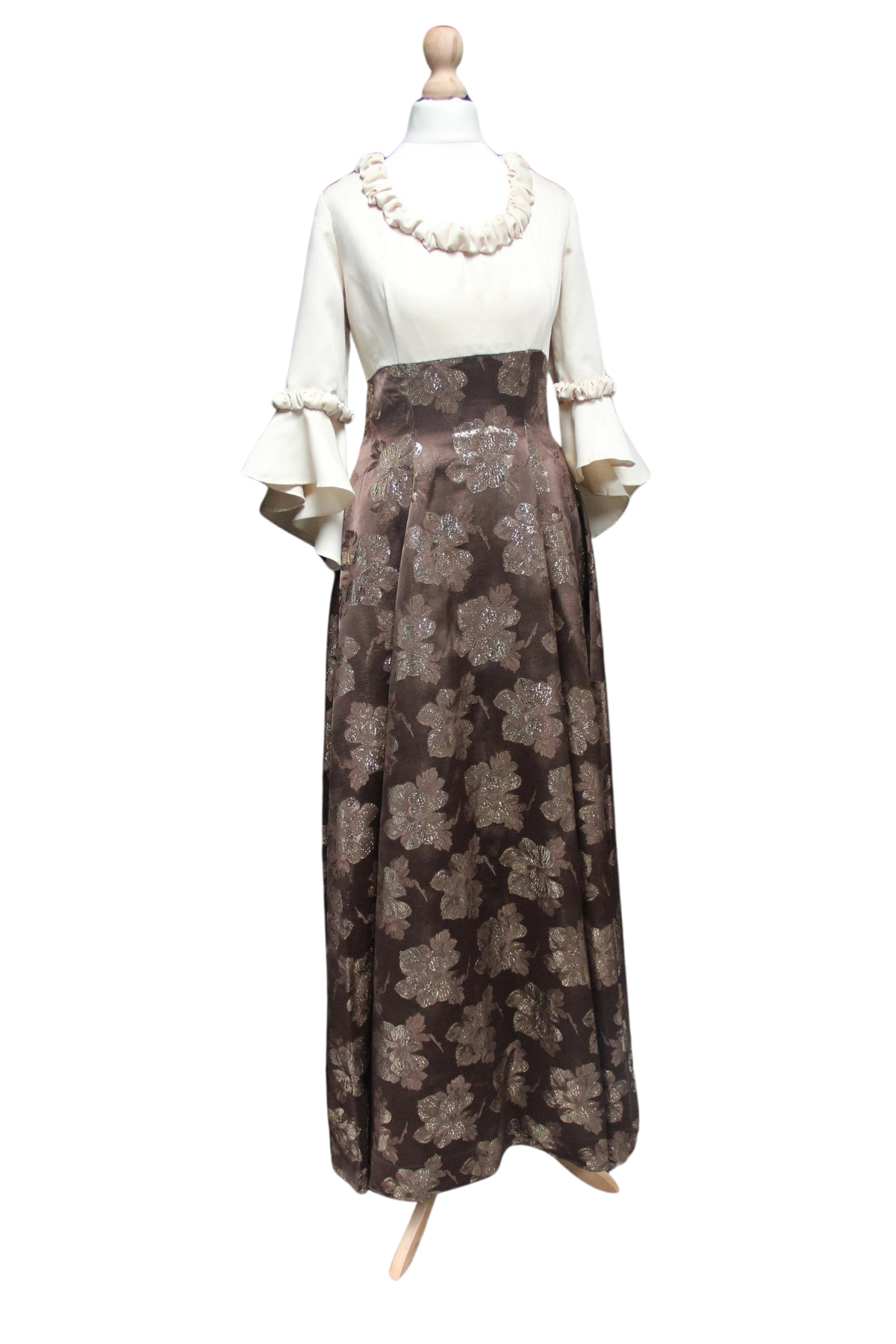 1970s Maxi Dress with Bell Sleeves