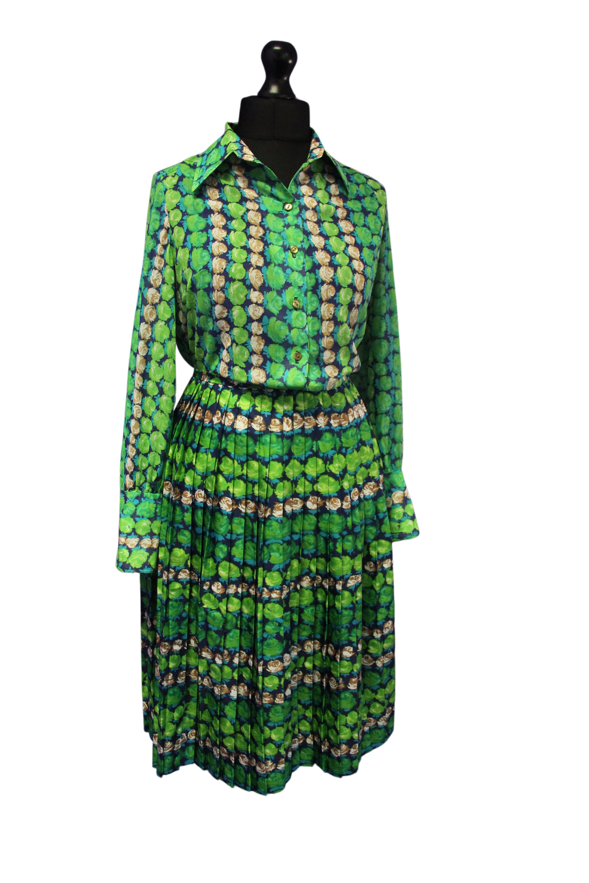 1960s/1970s Eastex Green Print Coord