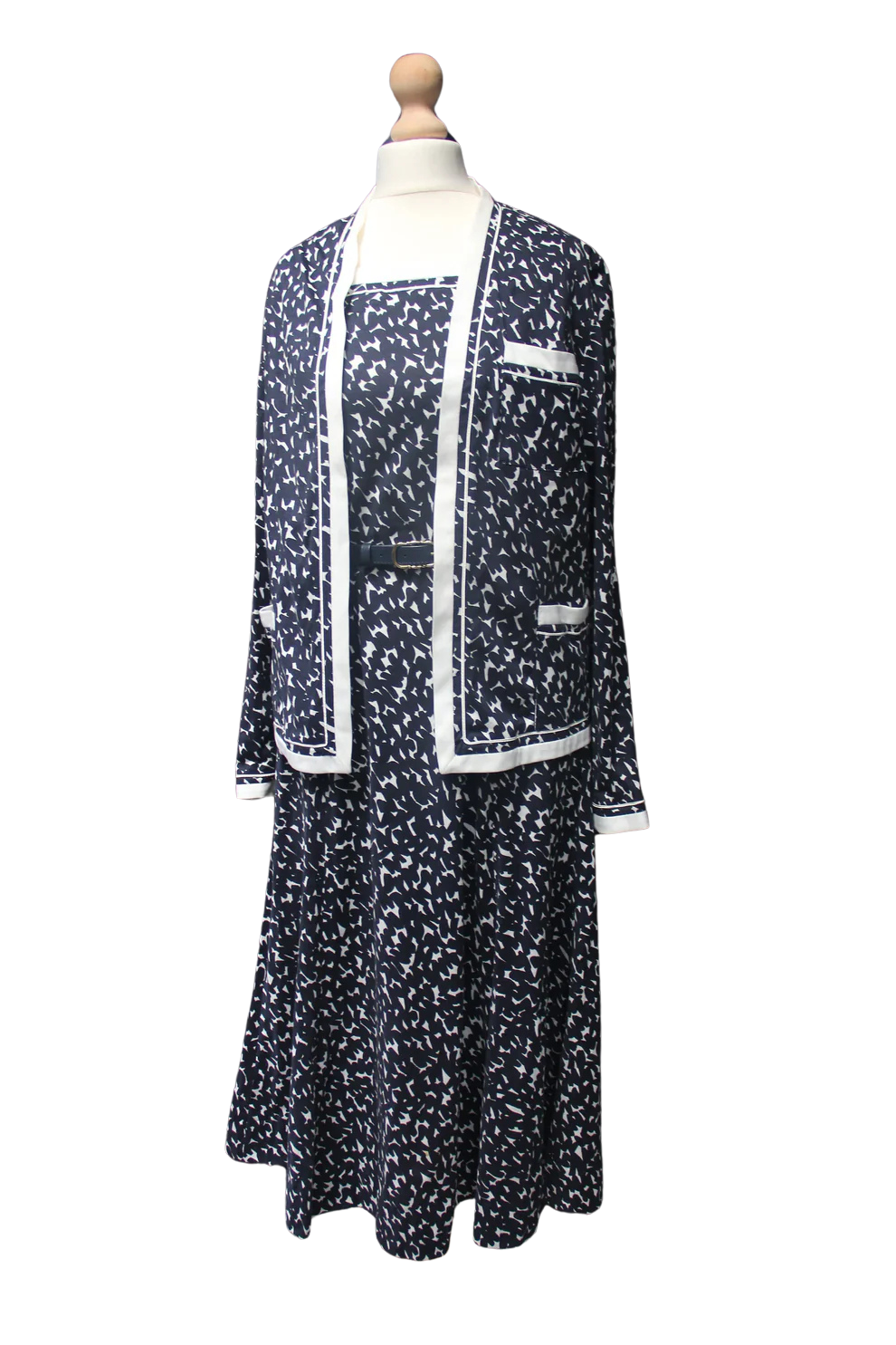 Navy & White Tea Dress with Jacket
