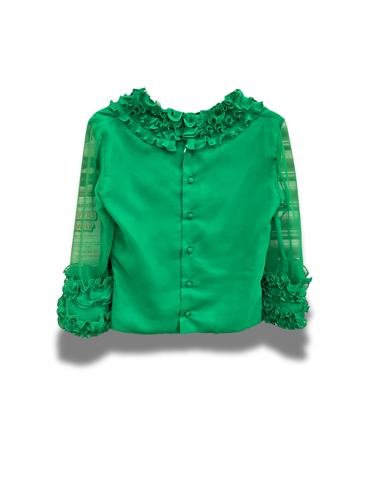 Bold Green Ruffle Shirt