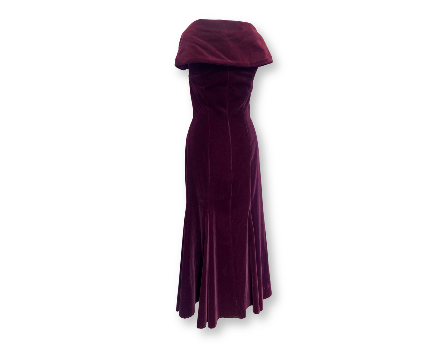 Monsoon Twilight Burgundy Velvet Mermaid Dress