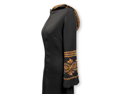 Boho Embroidered Hooded Maxi Dress