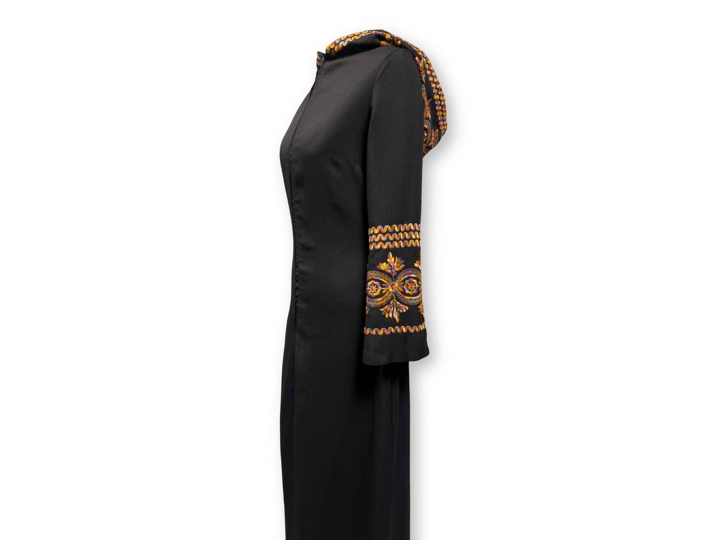 Boho Embroidered Hooded Maxi Dress