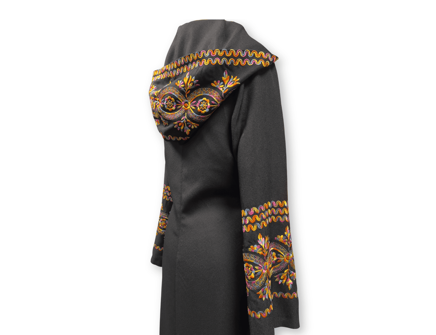 Boho Embroidered Hooded Maxi Dress