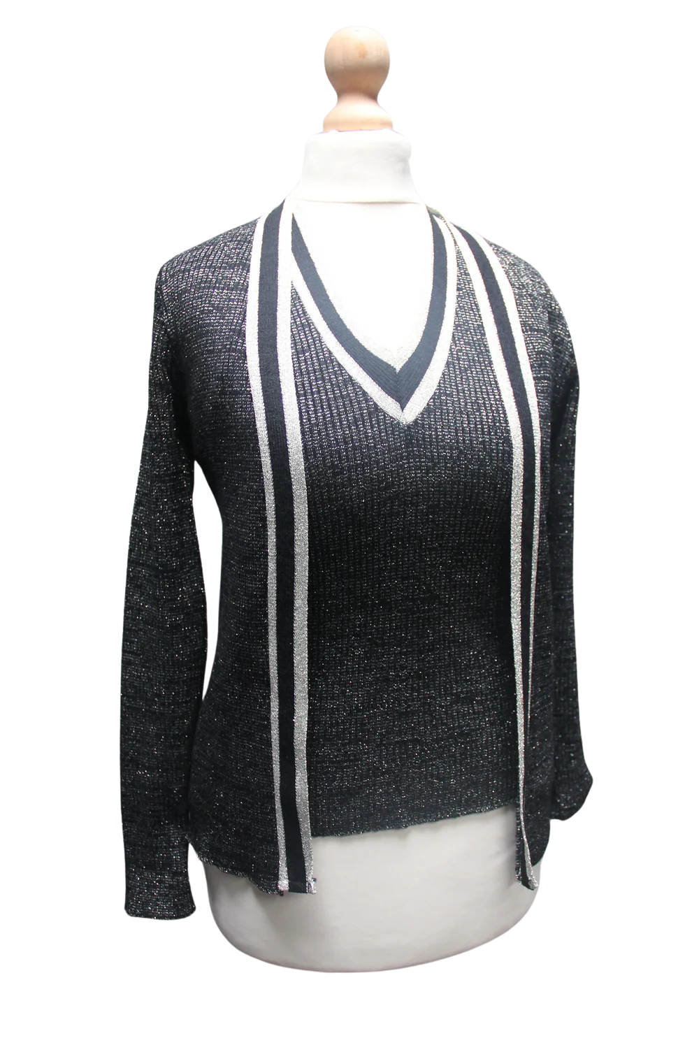 Glitter Victor Bright Black & Silver Twin Set