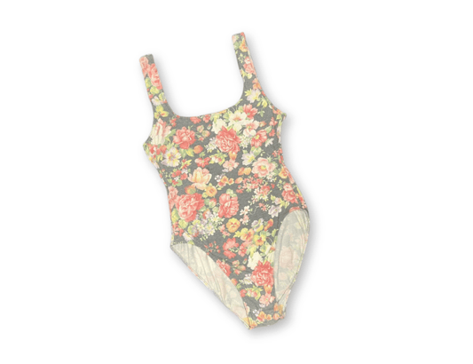 Floral Stretch 1980s Bodysuit