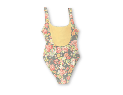 Floral Stretch 1980s Bodysuit