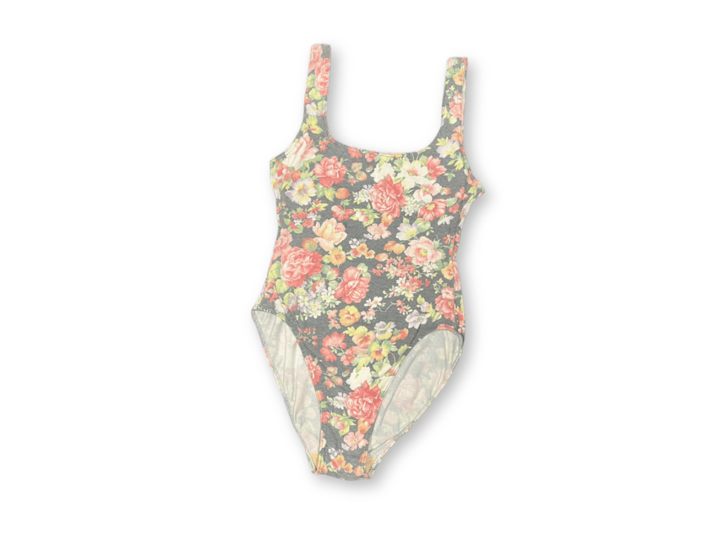 Floral Stretch 1980s Bodysuit