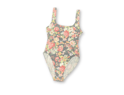 Floral Stretch 1980s Bodysuit