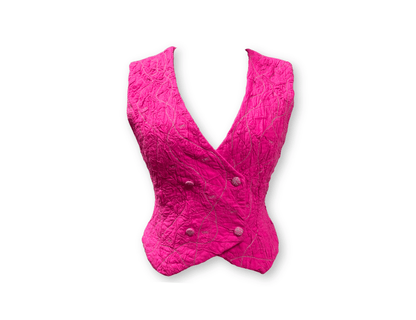 Bright Pink Textured Waistcoat