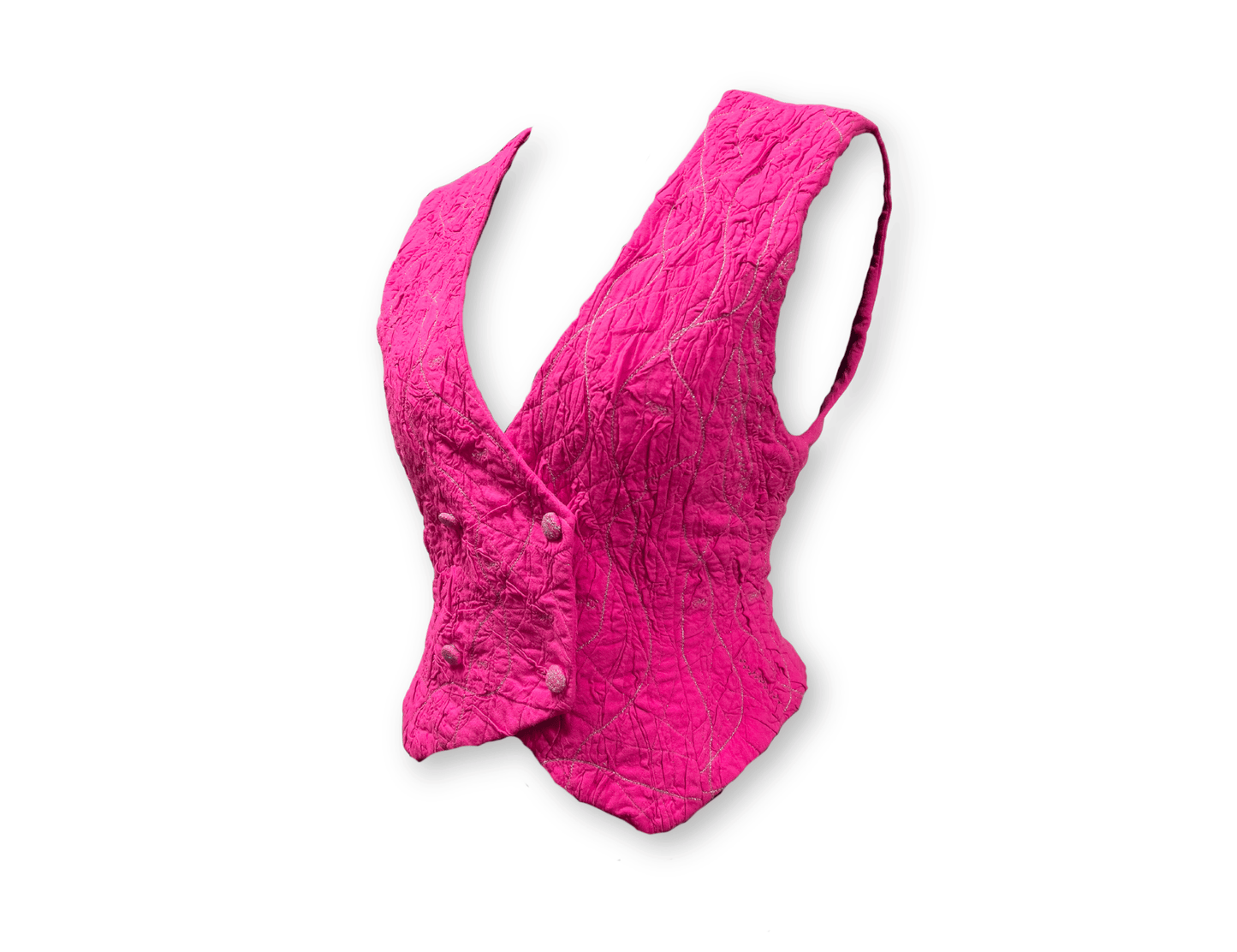 Bright Pink Textured Waistcoat