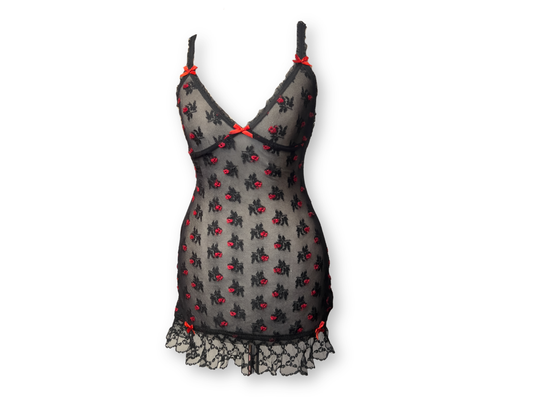 Sheer Embroidered Negligee