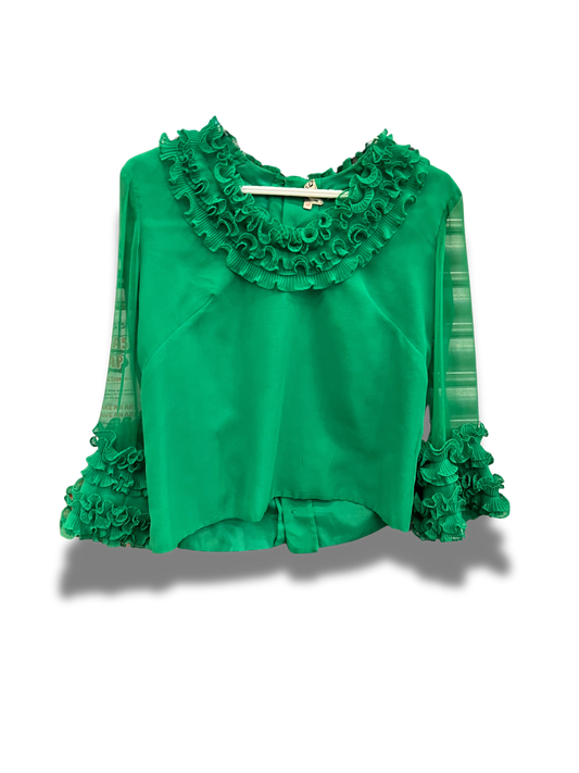 Bold Green Ruffle Shirt