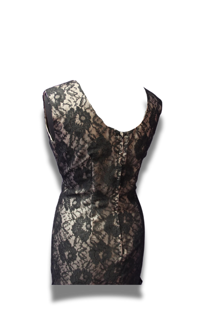 1960s Feather-Trim Cocktail Dress