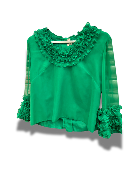 Bold Green Ruffle Shirt