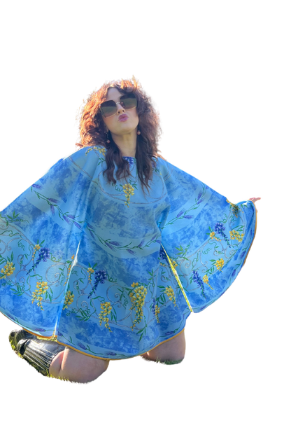 Blue & Yellow Floral 60s Mini