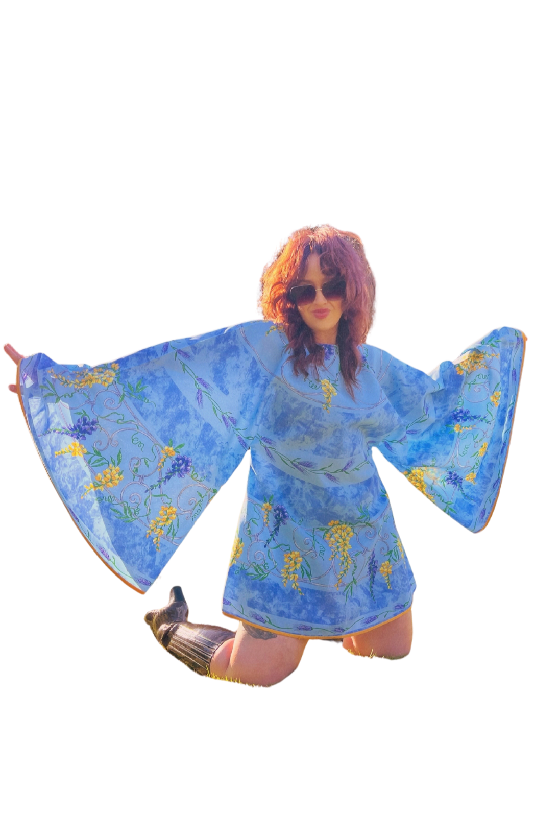 Blue & Yellow Floral 60s Mini