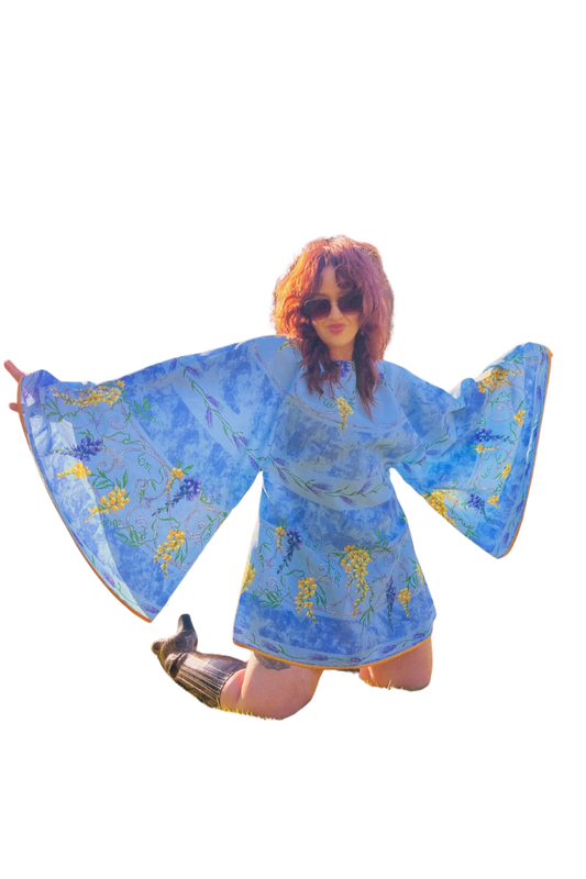 Blue & Yellow Floral 60s Mini