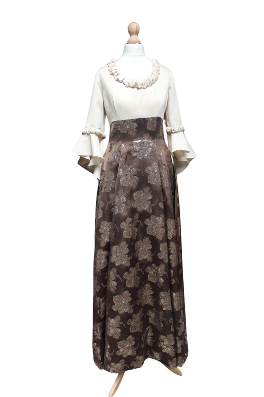 1970s Maxi Dress with Bell Sleeves