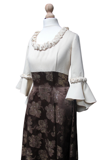 1970s Maxi Dress with Bell Sleeves