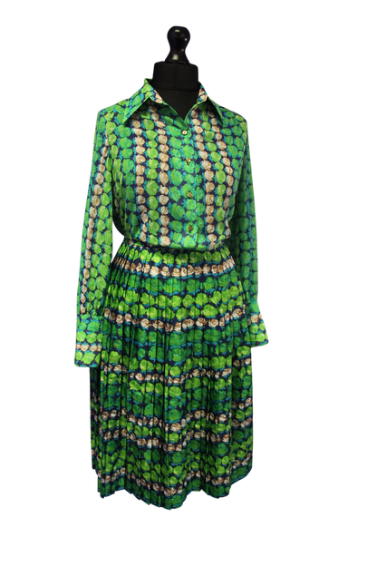 1960s/1970s Eastex Green Print Coord