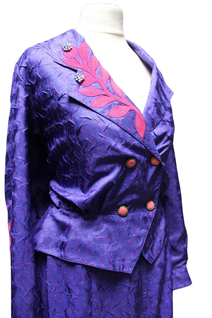 Bold Purple & Pink Skirt Suit