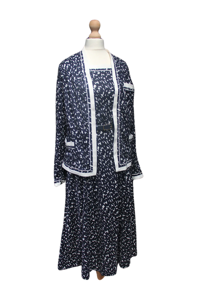 Navy & White Tea Dress with Jacket