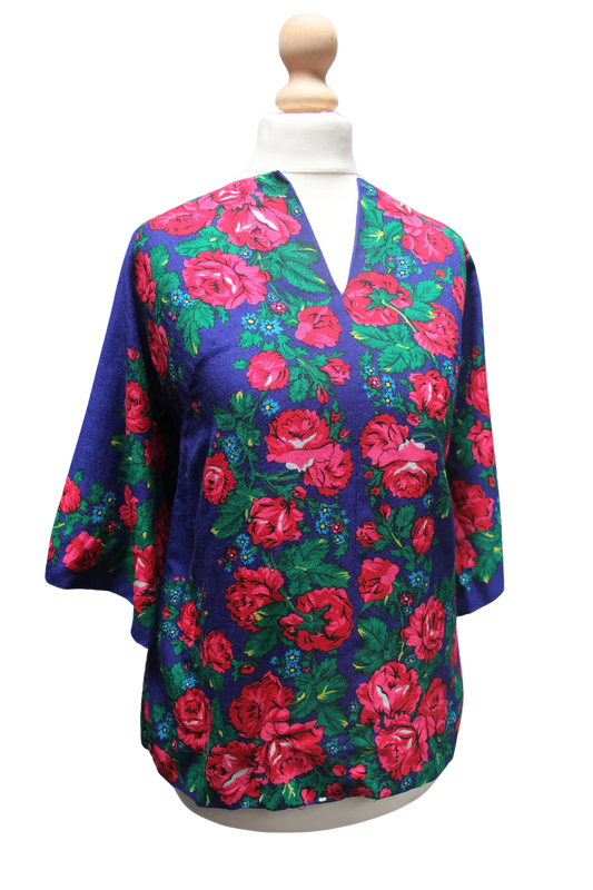 Retro Floral Tunic 1960s Top