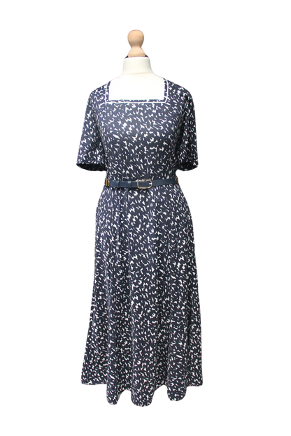 Navy & White Tea Dress with Jacket