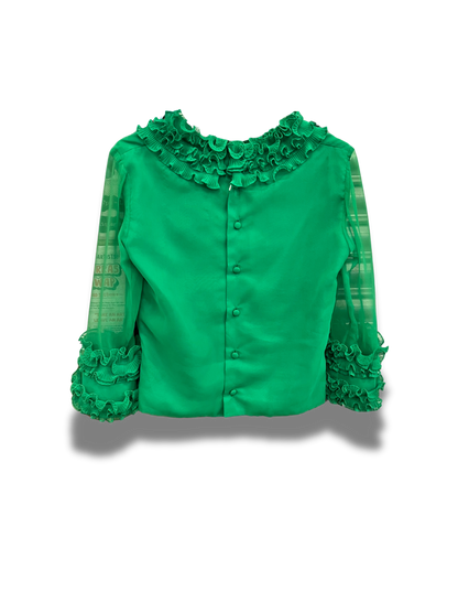 Bold Green Ruffle Shirt