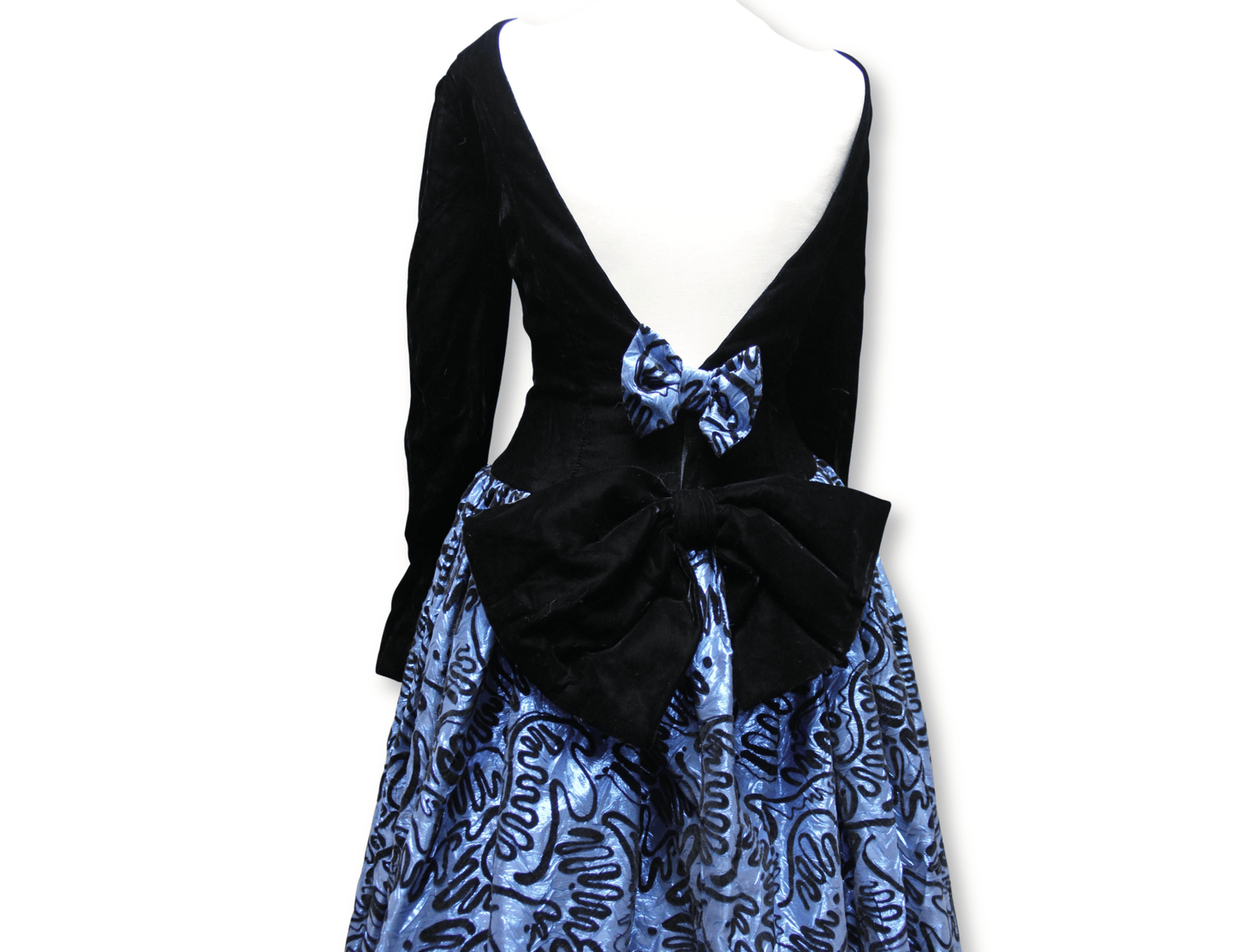 Statement Back 1980s Full Skirt Ball Gown