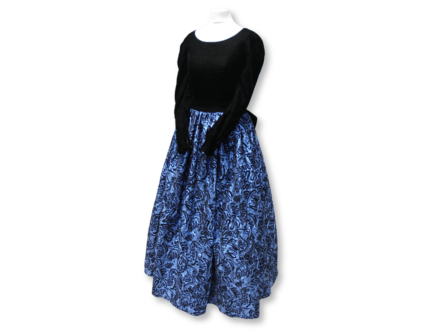 Statement Back 1980s Full Skirt Ball Gown