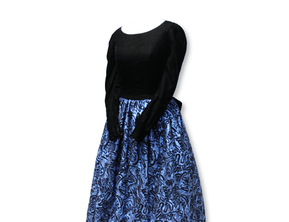 Statement Back 1980s Full Skirt Ball Gown