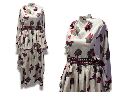 Unique Upcycled Tiered Ruffle Dress