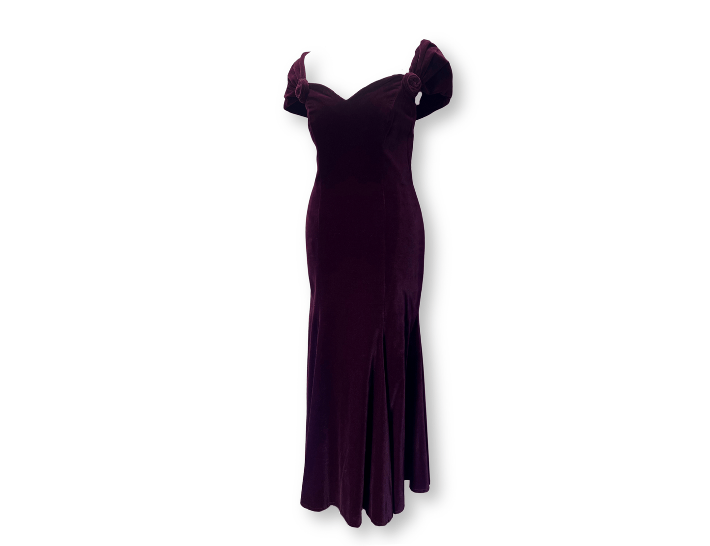 Monsoon Twilight Burgundy Velvet Mermaid Dress