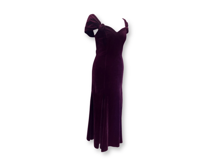 Monsoon Twilight Burgundy Velvet Mermaid Dress