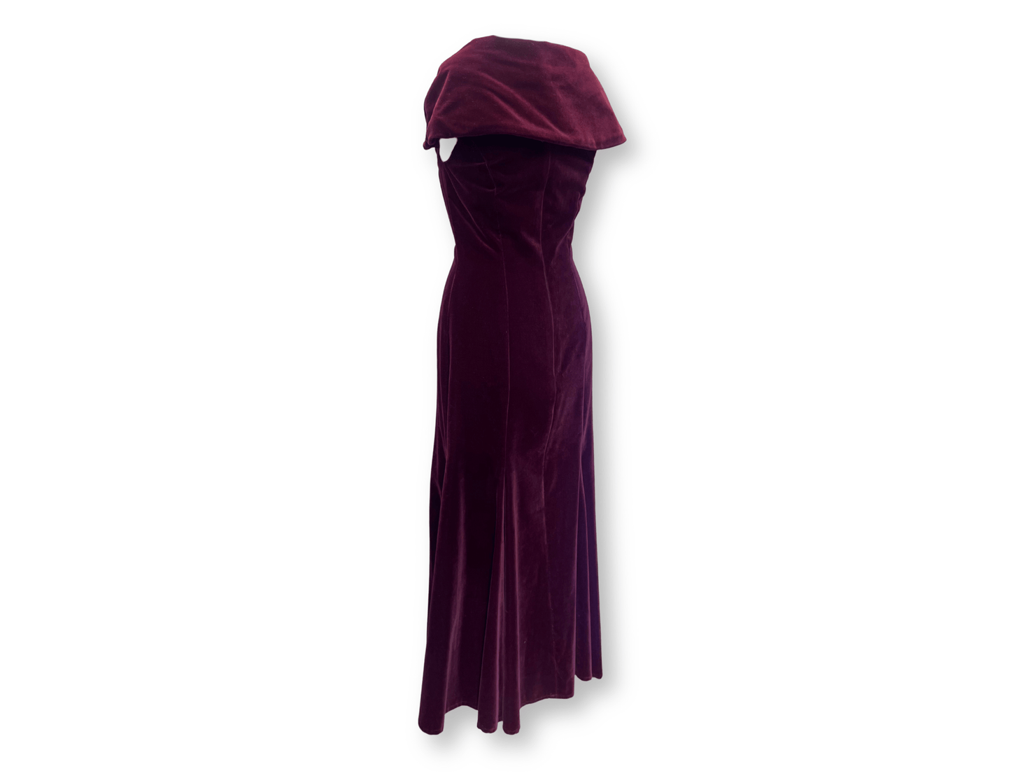 Monsoon Twilight Burgundy Velvet Mermaid Dress