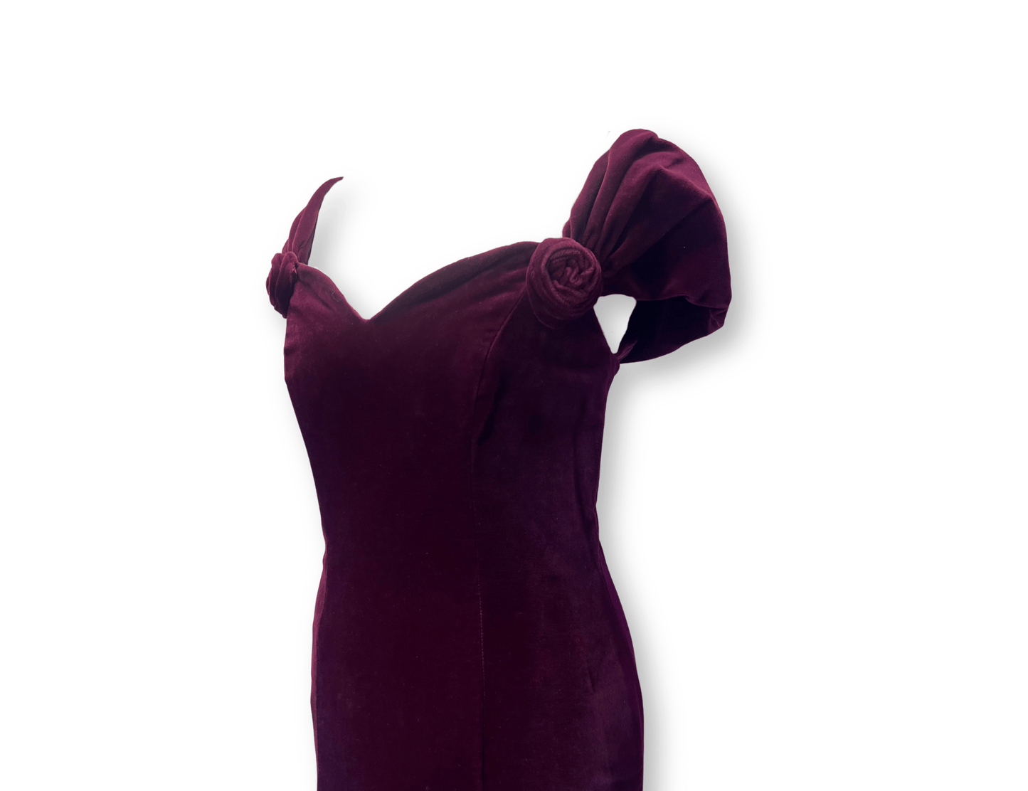 Monsoon Twilight Burgundy Velvet Mermaid Dress
